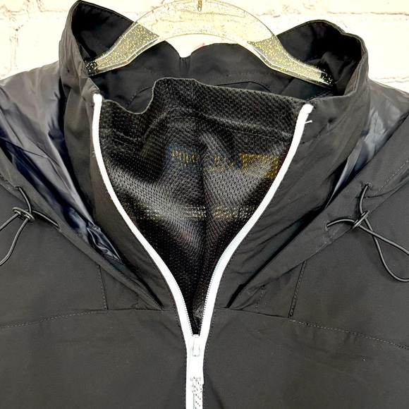 POLO GOLF RALPH LAUREN Packable Anorak Black Hooded Unlined Golf Windbreaker--L - Picture 3 of 15